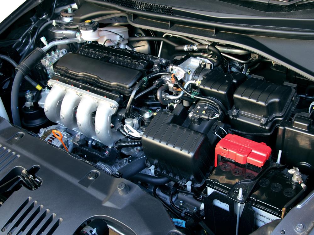 Modern car engine bay