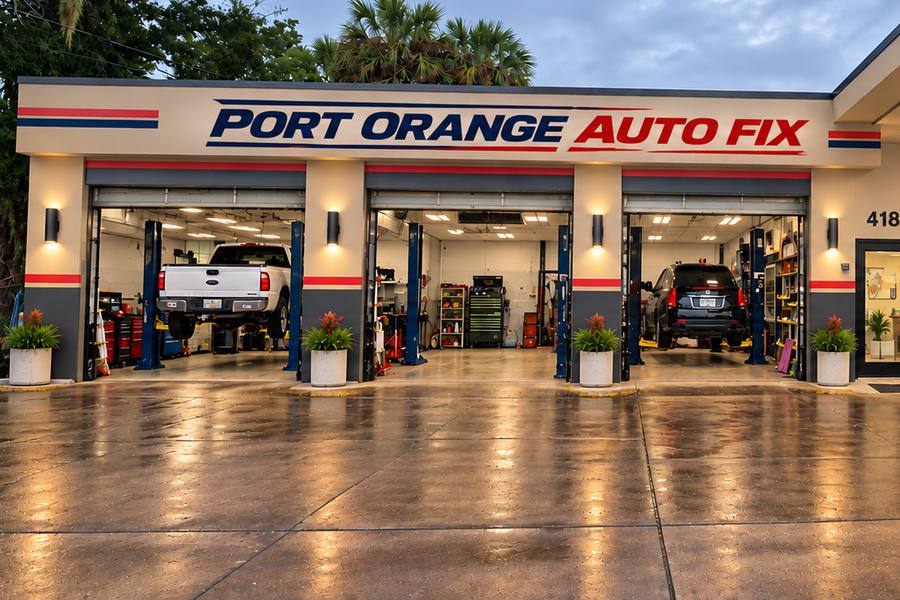 Port Orange Auto Fix service bays at 4189 S Ridgewood Ave